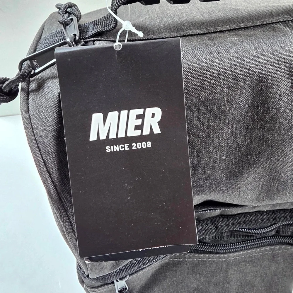 MIER Lunch Bag Black Dual Compartment Insulated Tactical Meal Prep Box Travel